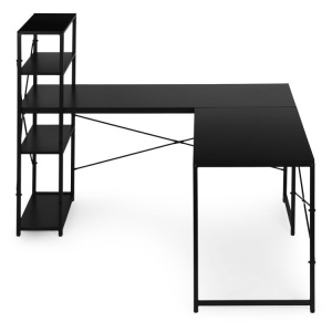 Ugaoni radni sto sa policama – Black LOFT ModernHome - Img 6