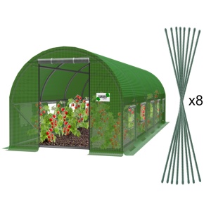Baštenski plastenik tunel 5-segmentni Zeleni 8 x 3 x 2 M - Img 2