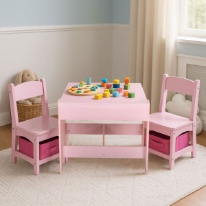 Dečiji set sto i 2 stolice sa tablom za pisanje Pink ECOTOYS - Img 2