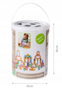 Drvene kocke 100 komada sa kanticom i sorterom ECOTOYS - Img 4