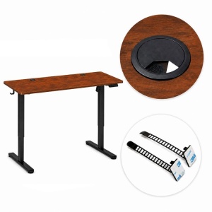 Električni radni sto 140 × 60 cm sa podesivom visinom 72–118 cm, rustični hrast – ModernHome - Img 10