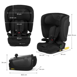 KINDERKRAFT AUTOSEDISTE FIX2GO I-SIZE 76-150CM BLACK - Img 2