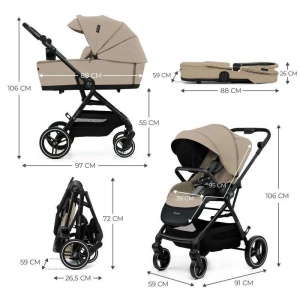 KINDERKRAFT KOLICA YOXI 2u1 SAND BEIGE - Img 4