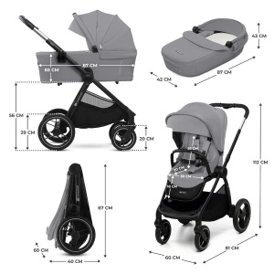 KINDERKRAFT KOLICA ZA BEBE 2U1 NEA 2 PLATINUM GREY - Img 2