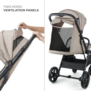 KINDERKRAFT KOLICA ZA BEBE LOOM LINEN BEIGE - Img 3