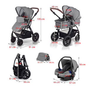KINDERKRAFT MOOV KOLICA ZA BEBE 3U1 BLACK - Img 5
