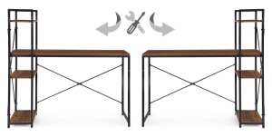 Radni sto 120x60 cm sa policama Dark ModernHome - Img 7