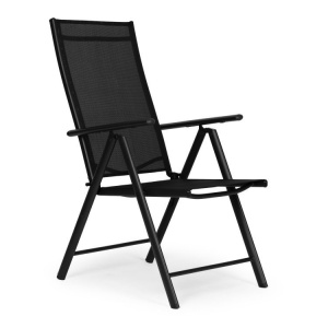 Set od 4 sklopive baštenske stolice sa podesivim naslonom, Black, MultiGarden - Img 6