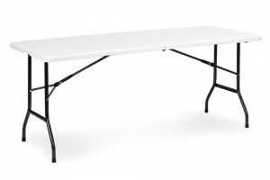 Sklopivi sto 180cm + 2 klupe beli - Img 3