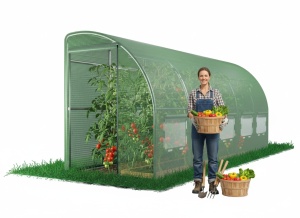 Baštenski plastenik tunel 5-segmentni "POLOVINA" Zeleni 6 x 1,5 x 2 M