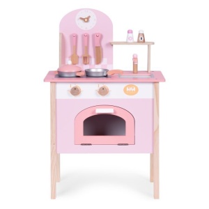 Dečija kuhinja pink sa 2 dodataka,rernom,slavinom i sudoperom ECOTOYS - Img 2