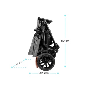 KINDERKRAFT KOLICA ZA BEBE 3U1 PRIME MINK PRO BLACK - Img 12