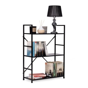 LOFT polica sa 3 police i metalnim okvirom – Black ModernHome - Img 6