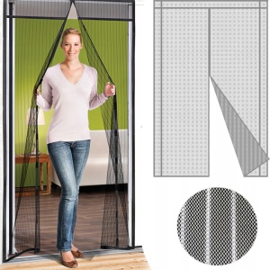 Magnetna zavesa protiv insekata za vrata 80/90/100 × 210/220 cm, bela - Img 2