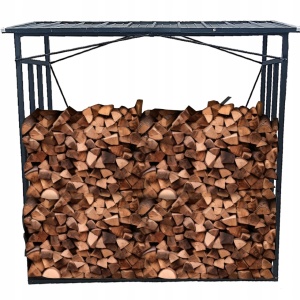 Metalni stalak sa krovom za ogrevno drvo 185×70×185 cm - Img 2