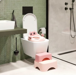 Adapter za WC šolju sa stepenicama i platformom za decu, roze, ECOTOYS - Img 2
