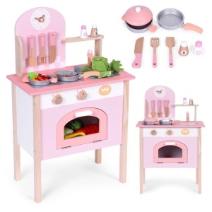 Dečija kuhinja pink sa 2 dodataka,rernom,slavinom i sudoperom ECOTOYS - Img 1