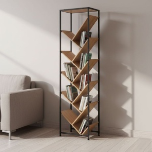 Geometrijska polica za knjige, loft stil – ModernHome - Img 2