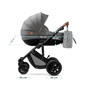 KINDERKRAFT KOLICA ZA BEBE 3U1 PRIME MINK PRO BLACK - Img 9