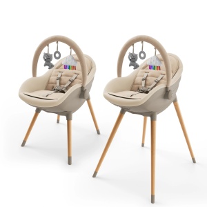 KINDERKRAFT STOLICA ZA HRANJENJE 2U1 FINI UP BEIGE - Img 5