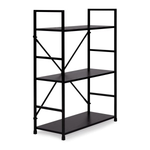LOFT polica sa 3 police i metalnim okvirom – Black ModernHome - Img 3