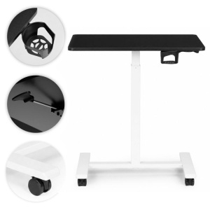 Mobilni podesivi sto za laptop 70 × 48 cm, visina 71,5–112 cm, crna radna ploča – ModernHome - Img 5