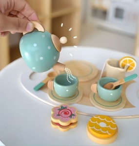 Set za čaj i kafu sa kolačićima i tacnom sa posluživanje ECOTOYS - Img 6