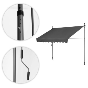 Tenda za terasu i balkon sa podešavanjem visine 3x1.2m Gray Multigarden - Img 3