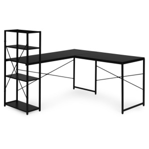 Ugaoni radni sto sa policama – Black LOFT ModernHome - Img 7