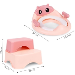 Adapter za WC šolju sa stepenicama i platformom za decu, roze, ECOTOYS - Img 9