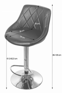 Barska stolica Kast white eco / chrom baza - Img 6
