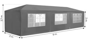 Baštenski šator, 3x9 m, 8 stranica, gray, MultiGarden - Img 6