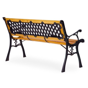 Drvena baštenska klupa sa rešetkastim naslonom 126×51 cm - MultiGarden - Img 5