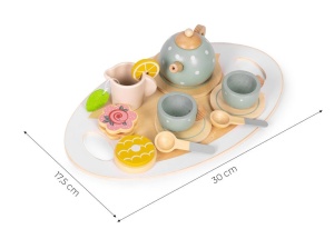 Drveni set za čaj – čajnik, šoljice, 14 delova – ECOTOYS - Img 6