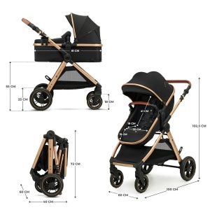 KINDERKRAFT ESME KOLICA 3U1 PURE BLACK - Img 6