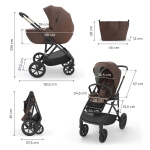 KINDERKRAFT KOLICA 2U1 PRIME 3 BROWN - Img 12