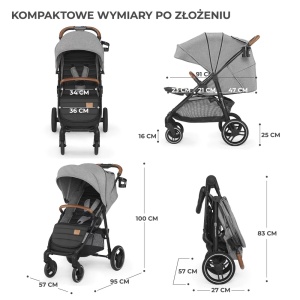 KINDERKRAFT KOLICA ZA BEBE GRANDE PLUS GRAY - Img 5