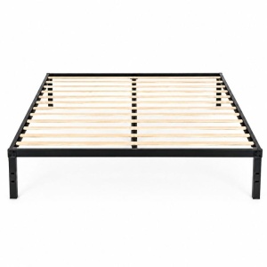 Krevet sa metalnim ramom 190 × 200 cm sa podnicom, crni – ModernHome - Img 3