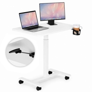 Mobilni podesivi sto za laptop, 70 × 48 cm, bele boje, visina 71,5–112 cm – ModernHome