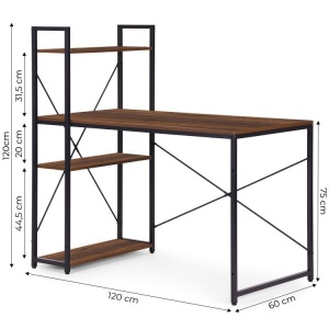 Radni sto 120x60 cm sa policama Dark ModernHome - Img 8