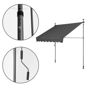 Tenda za terasu i balkon sa podešavanjem visine 2X1.2M Grey Multigarden - Img 4