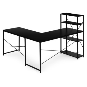 Ugaoni radni sto sa policama – Black LOFT ModernHome - Img 4