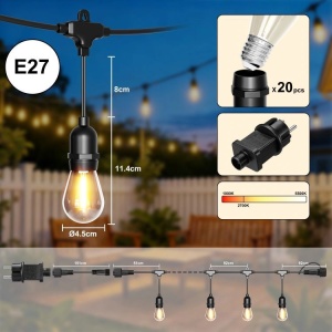 Baštenske LED lampice 20 m (20 sijalica), 9 W - Img 6