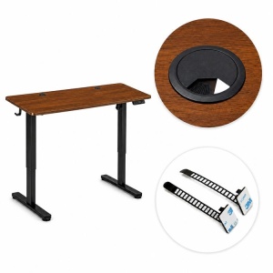 Električni radni sto 140 × 60 cm sa podesivom visinom 72–118 cm, tamni hrast – ModernHome - Img 10