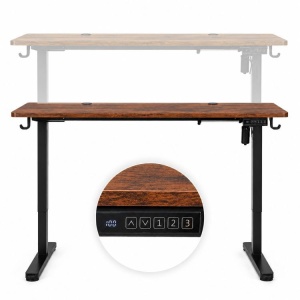 Električni radni sto 140 × 60 cm sa podesivom visinom 72–118 cm, rustični hrast – ModernHome - Img 8