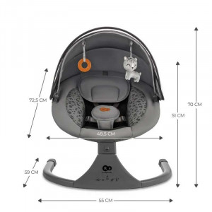 KINDERKRAFT STOLICA ZA LJULJANJE LUMI 2 DARK GRAY - Img 6