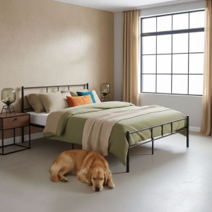 Krevet sa metalnim ramom 140x200 cm sa podnicom Black Frame ModernHome - Img 3