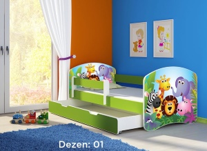 Krevet za decu Green sa fiokom 140x70 acma 2 01