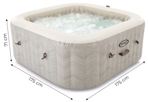 Kvadratni SPA bazen sa hidromasažom za 4 osobe, 175x71 cm - INTEX 28446 - Img 9