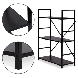 LOFT polica sa 3 police i metalnim okvirom – Black ModernHome - Img 7